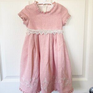 Trish Scully Pink Velvet Dress with Lace